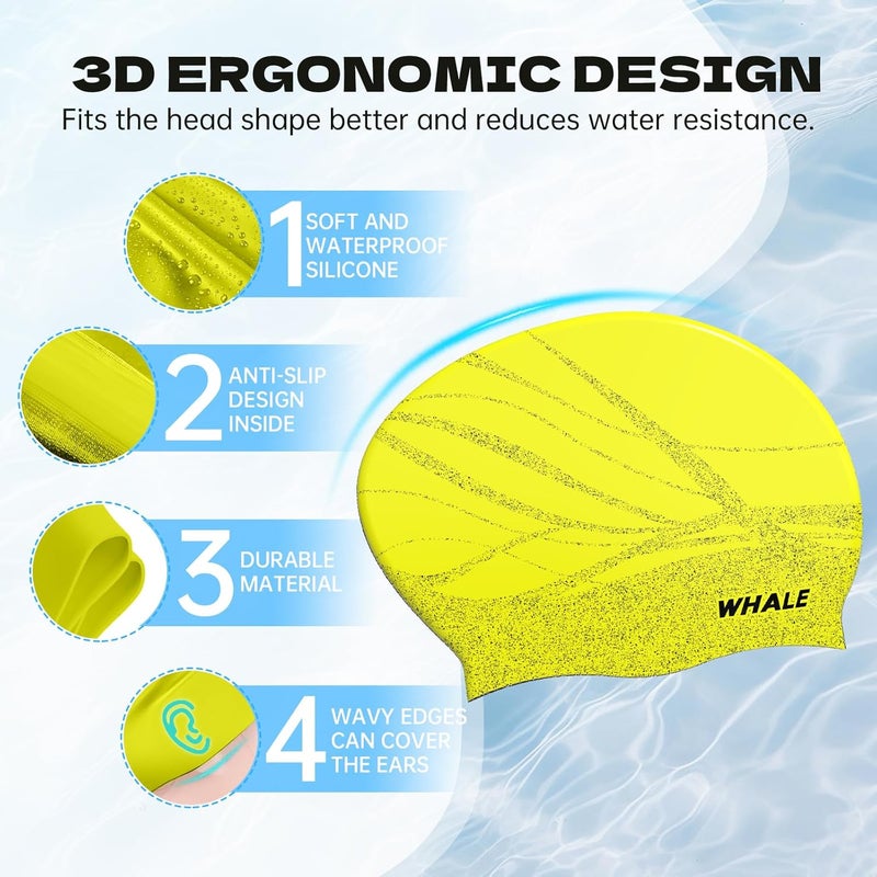 Whale Extra Large Swim Cap Designed for Men and Women with Thick, Long Hair, Hair Extensions Or Afro-Textured Hair Long-Hair Swim Cap Highly Waterproof to Keep Hair Dry - Image 5